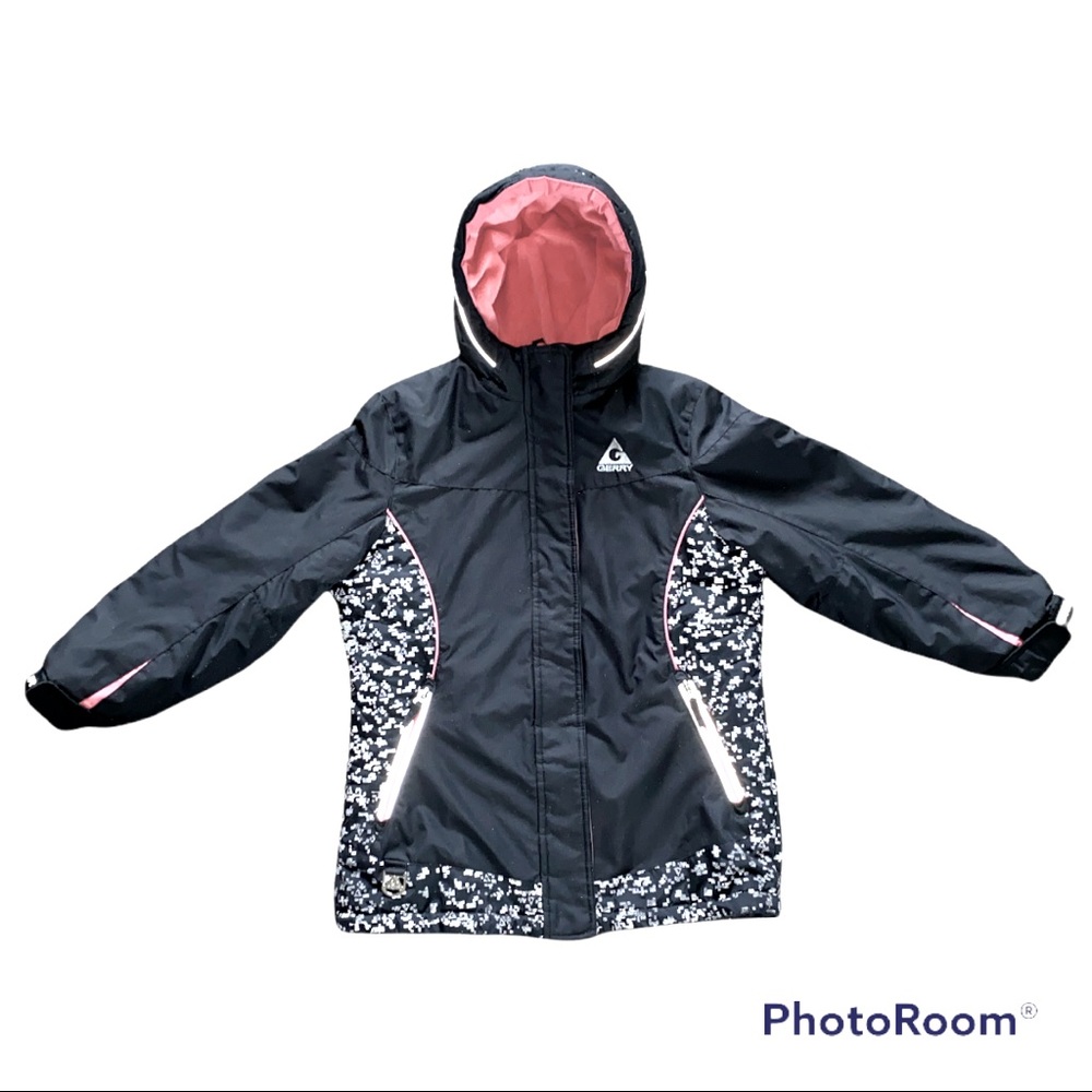 NEW! GERRY Hooded Winter Coat Heavy Duty Double Zip Black Pink Size Medium